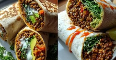 Vegetarische Burritos mit Linsen und Walnüssen für ein sättigendes Veggie Mittagessen recipe photo
