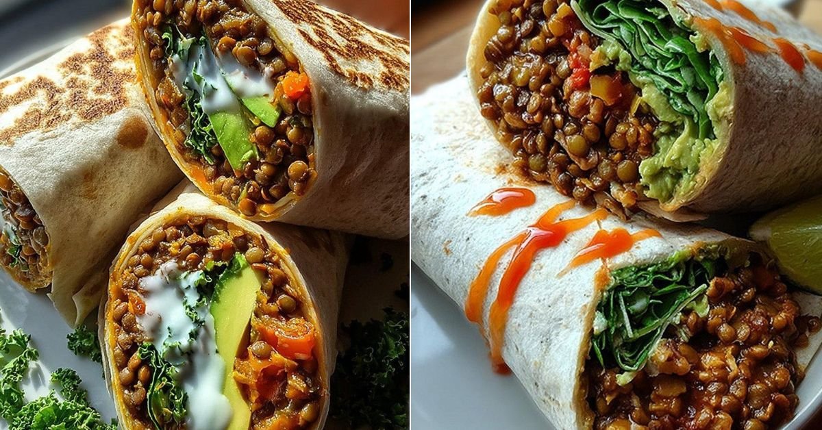 Vegetarische Burritos mit Linsen und Walnüssen für ein sättigendes Veggie Mittagessen recipe photo