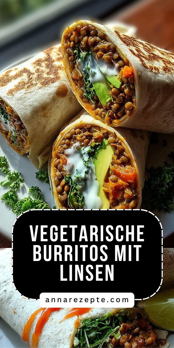 Vegetarische Burritos mit Linsen und Walnüssen für ein sättigendes Veggie Mittagessen save this recipe
