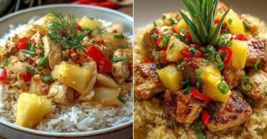 Pineapple Chicken and Rice mit süß-würziger Pfannensauce recipe photo