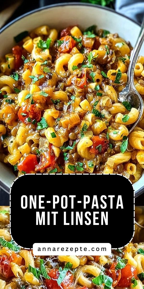 One-Pot-Pasta mit Linsen: Ein herzhaftes Rezept aus einem Topf save this recipe