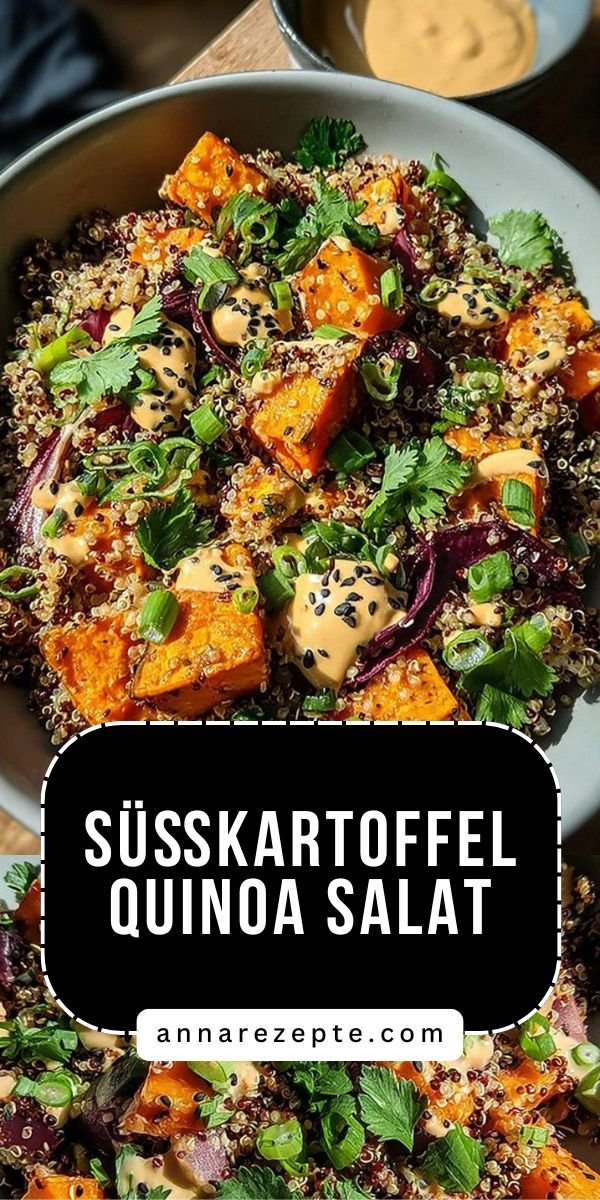 Gerösteter Süßkartoffel-Quinoa-Salat mit Sesam-Miso-Sauce save this recipe