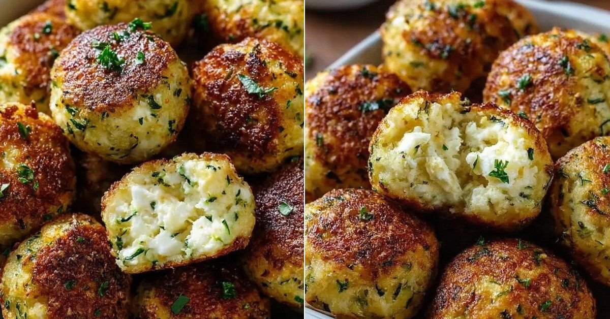 Knusprige Zucchini Feta Bällchen aus dem Ofen die gerade Pinterest erobern recipe photo