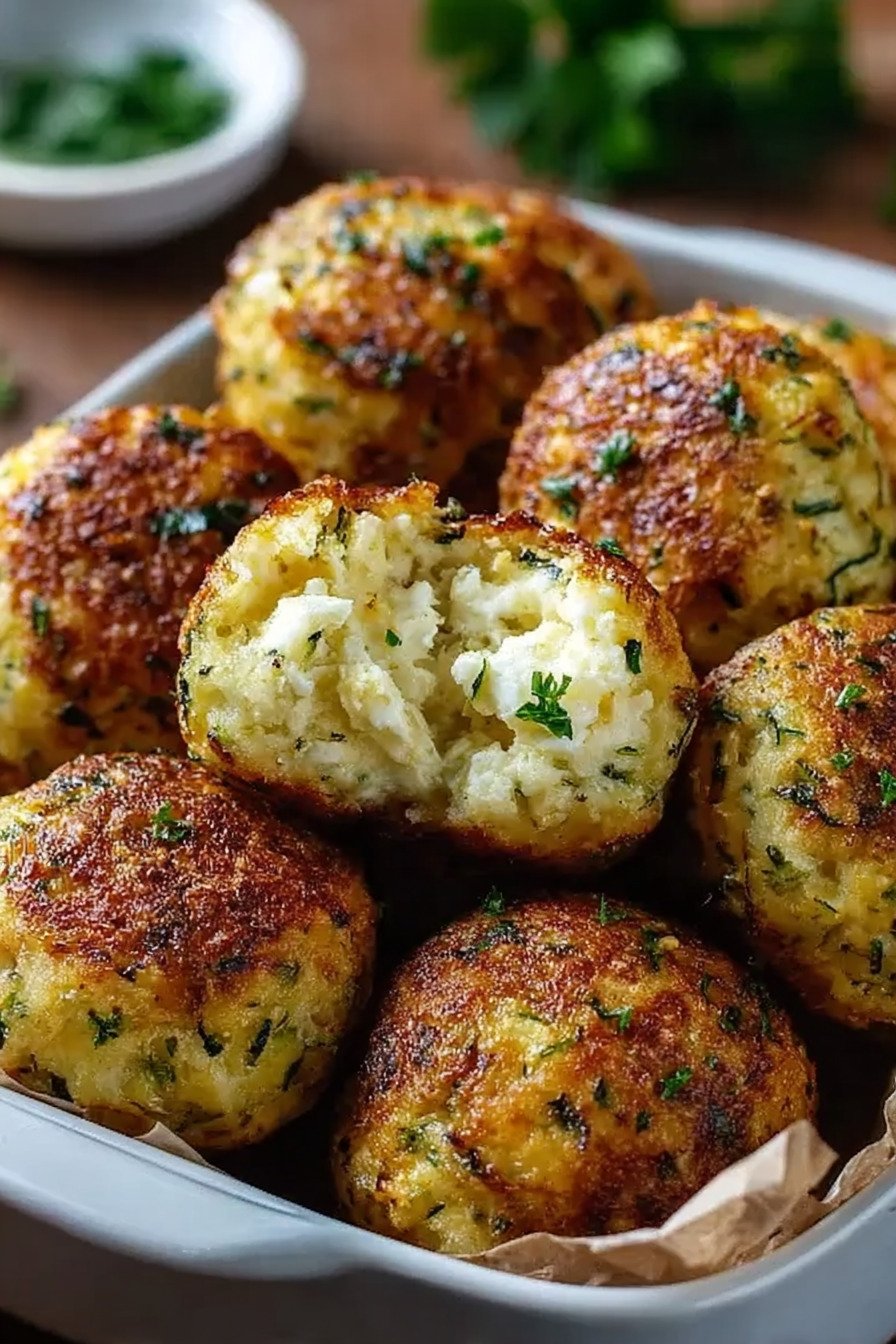Knusprige Zucchini Feta Bällchen aus dem Ofen die gerade Pinterest erobern recipe tips