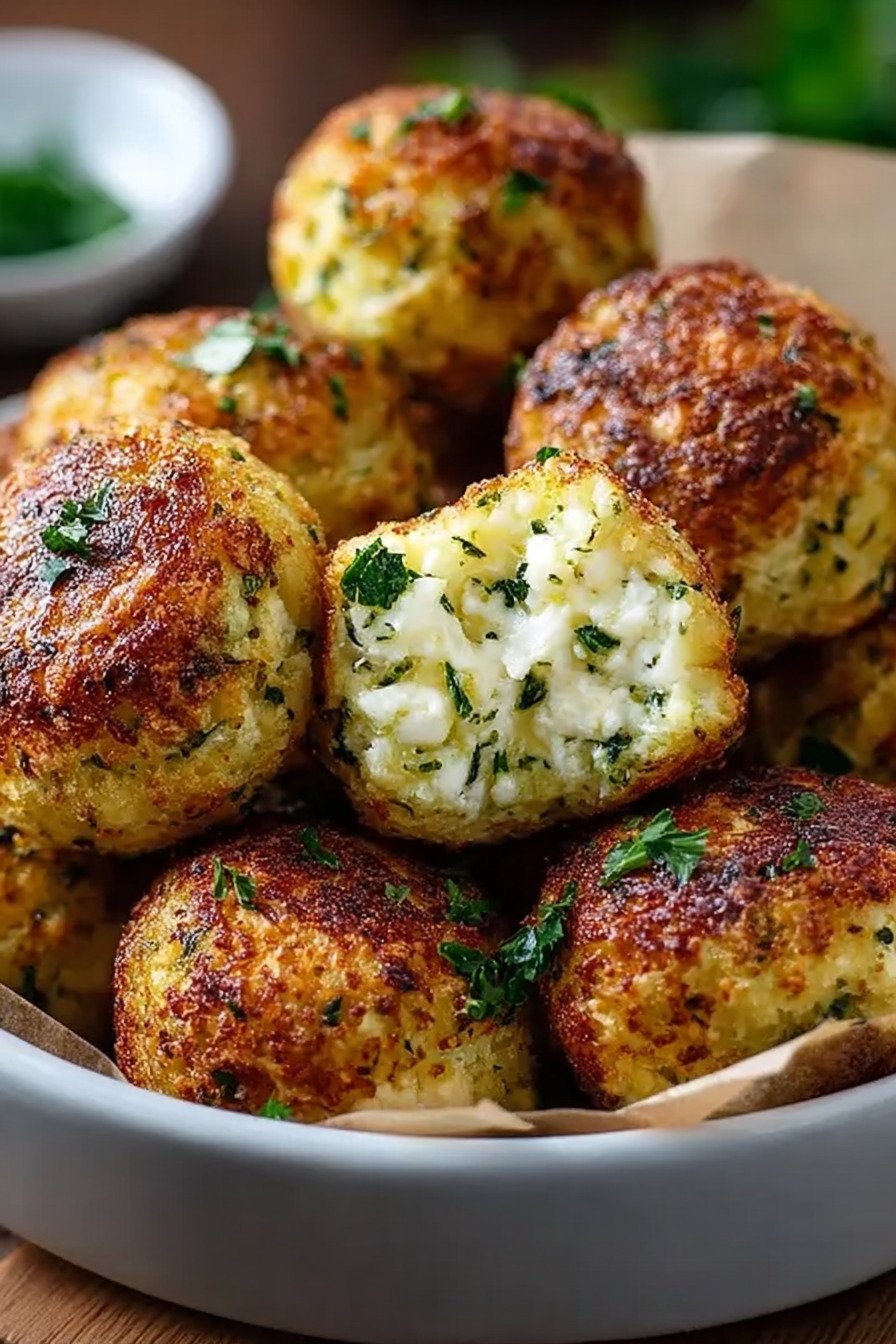 Knusprige Zucchini Feta Bällchen aus dem Ofen die gerade Pinterest erobern extra recipe photo