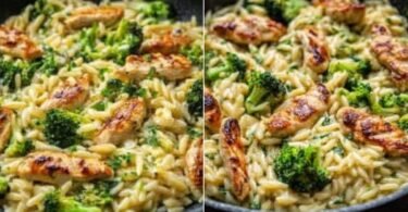 Cremige Hähnchen-Orzo-Pfanne mit Brokkoli: Ein herzhaftes Pfannengericht recipe photo